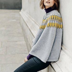 Boden Fair Isle Knit Poncho
